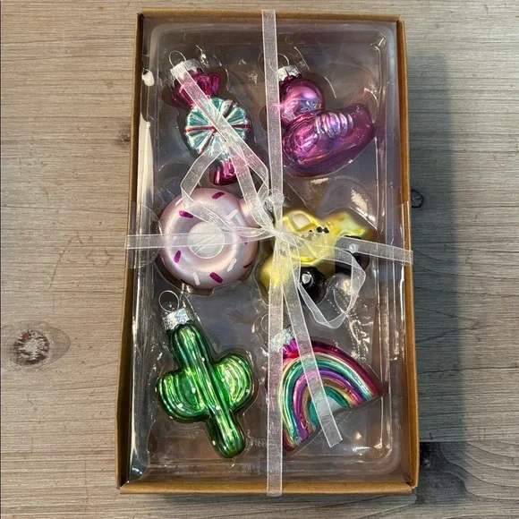 Boxed Set of 6 Mini Glass Ornaments - Picture 3 of 3